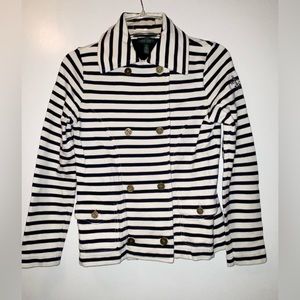 Lauren Ralph Lauren navy/white nautical knit sweater double breasted jacket